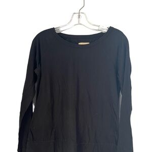 NWT Chaser Black Long Sleeve Scoop Neck Tee Shirt Size Small